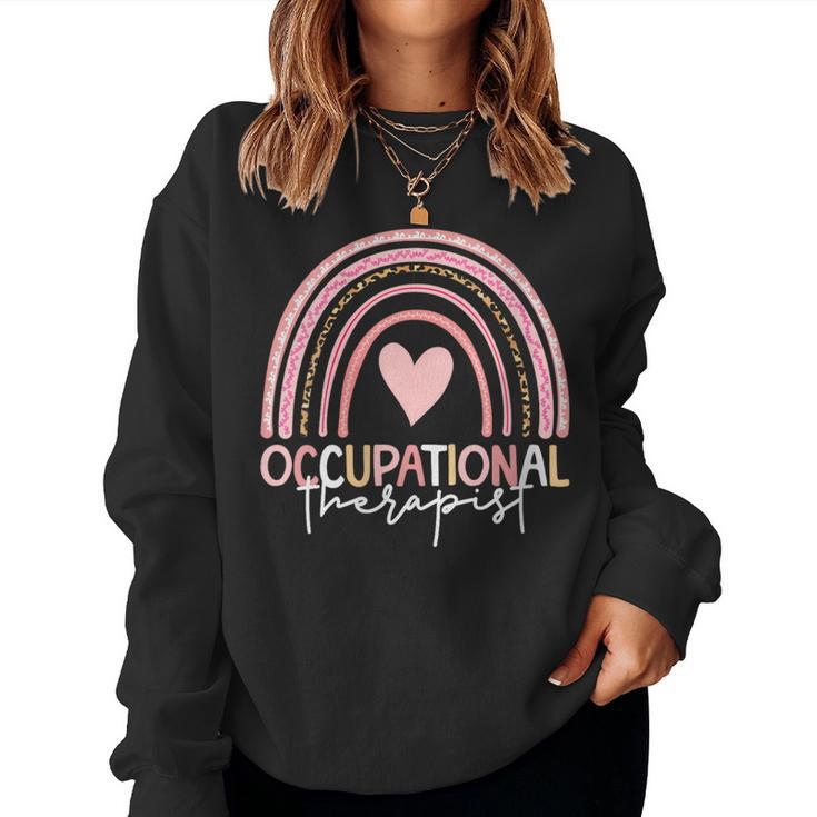 Terapeuta Ocupacional Boho Rainbow Terapeuta Ocupacional Cuello Sudadera Mujer