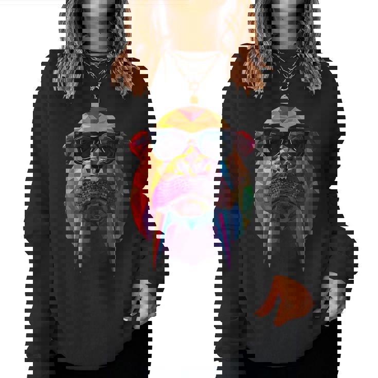 Walrus Dad Mom クールサングラス セイウチ レディーススウェットシャツ