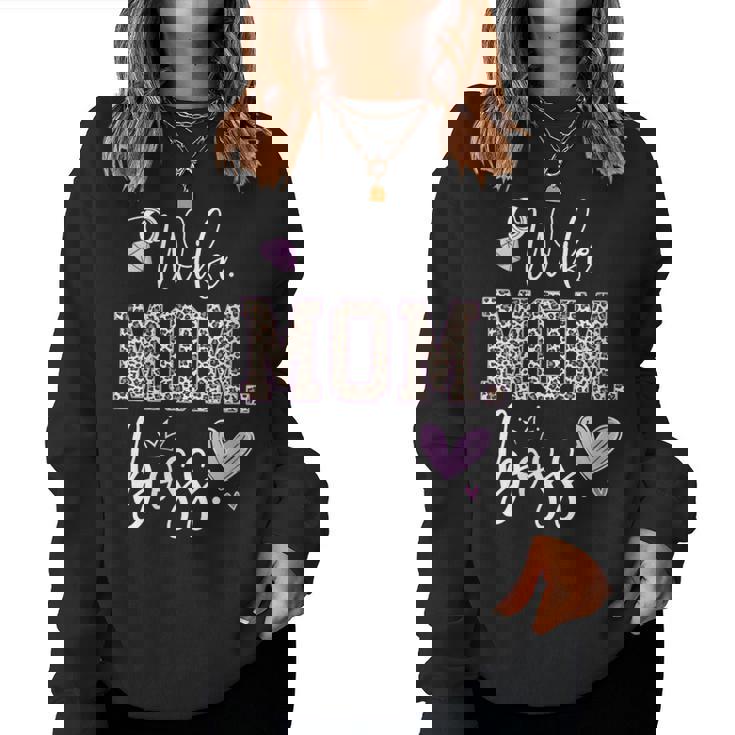 Wife Mom Boss For Mother's Day Leopard Mama Mommy Women Sweatshirt