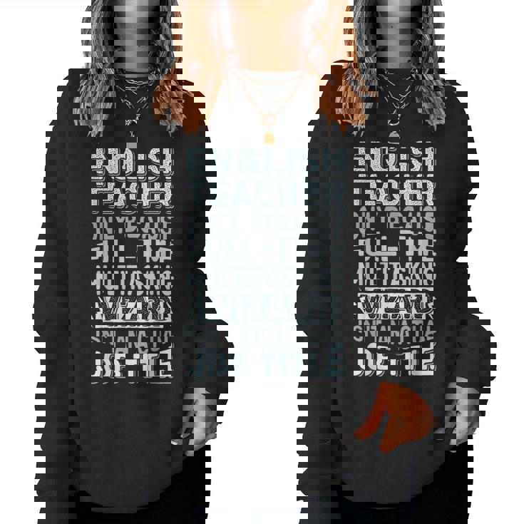 Wizard Job Title Quote English Teacher Sudadera Mujer