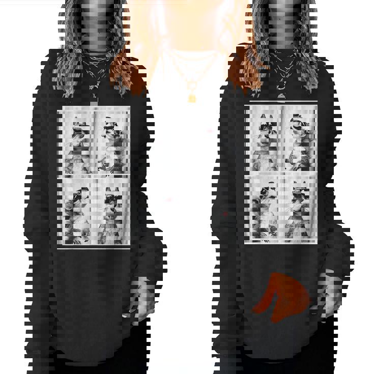 かわいい リスの顔 ペット フォトブース キッズ 若者 男の子 男性 女の子 レディーススウェットシャツ