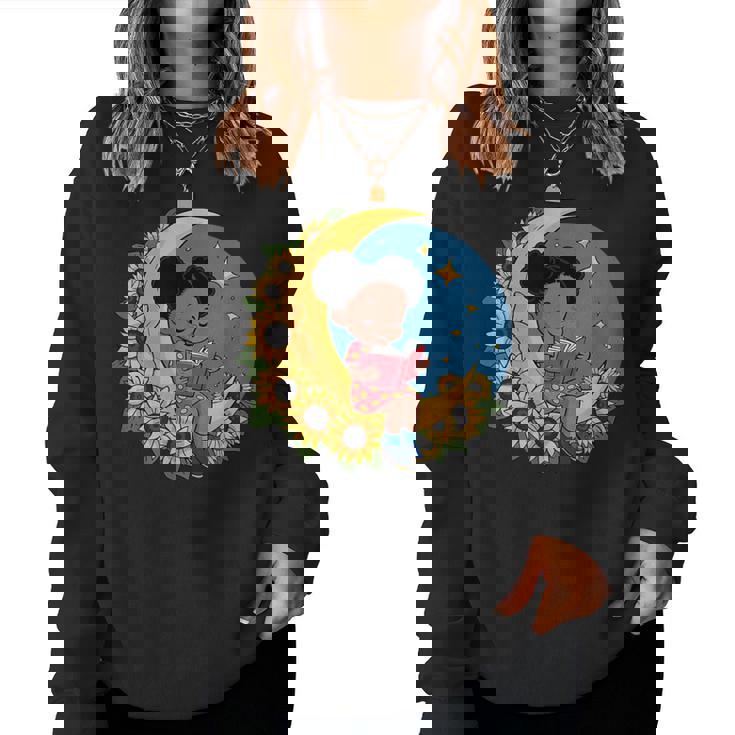 かわいいトップアフリカ系アメリカ人の黒人の女の子 レディーススウェットシャツ