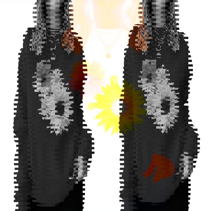 ひまわり ガーベラ 花 デイジー ガーベラ 花 デイジー 花柄 レディーススウェットシャツ
