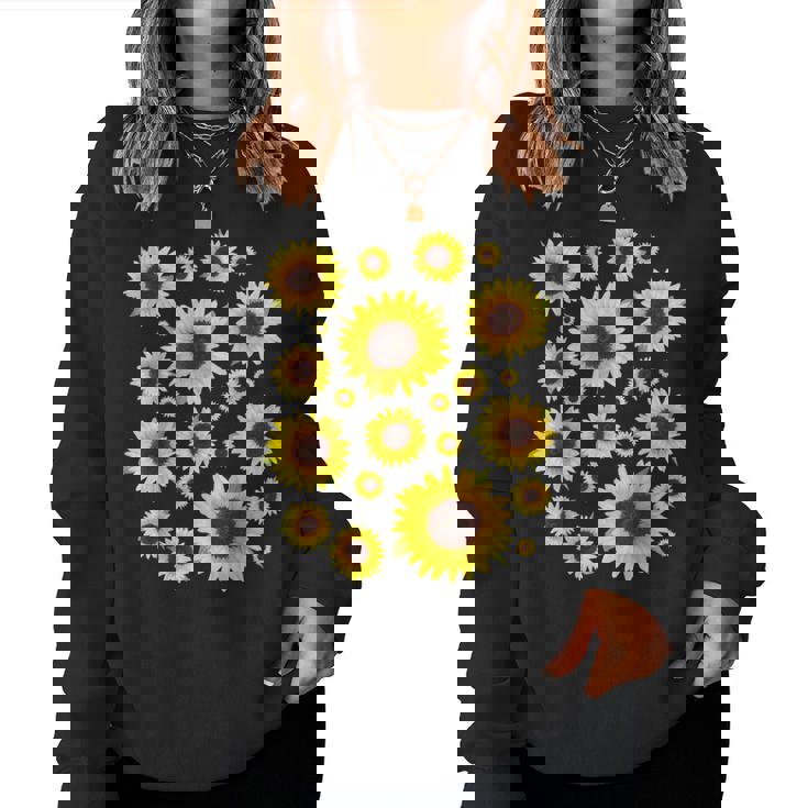 ひまわり 花柄 花 シンプル ポジティブ 夏 グラフィック レディーススウェットシャツ