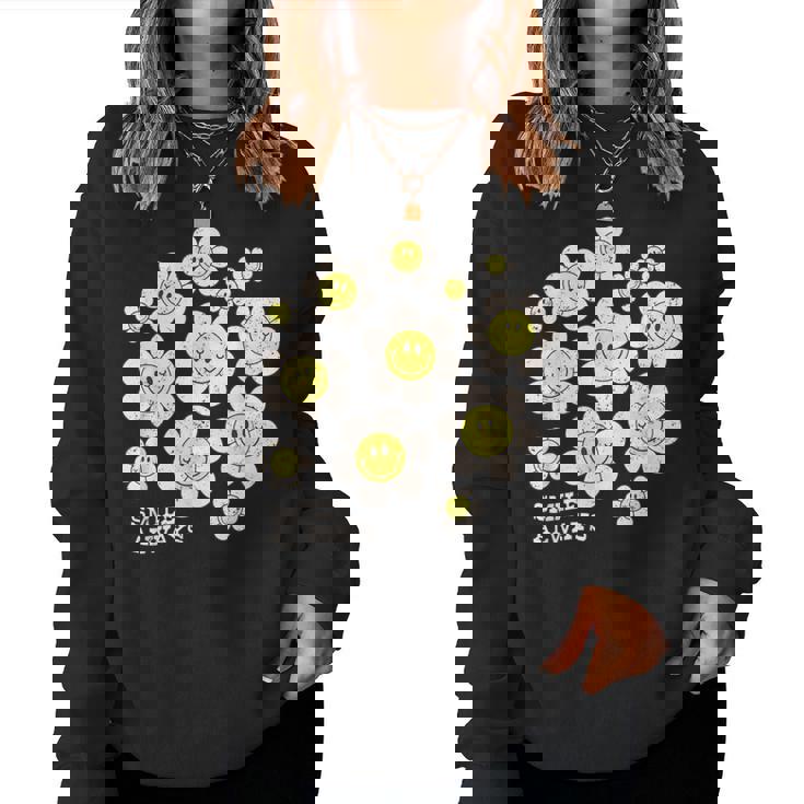 イエロー スマイル 顔 花mile Always キッズ 幼児 女の子 レディーススウェットシャツ