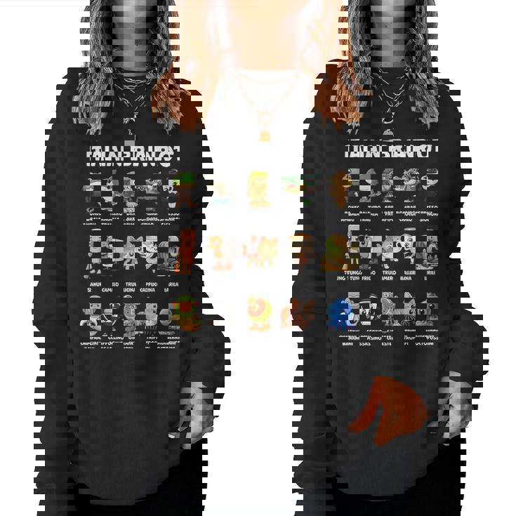 イタリアン ブレイン ミーム キャラクター かわいい 子供 男性 女性 レディーススウェットシャツ