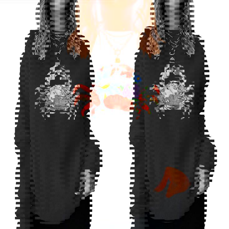 カニの花のグラフィック。 レディーススウェットシャツ