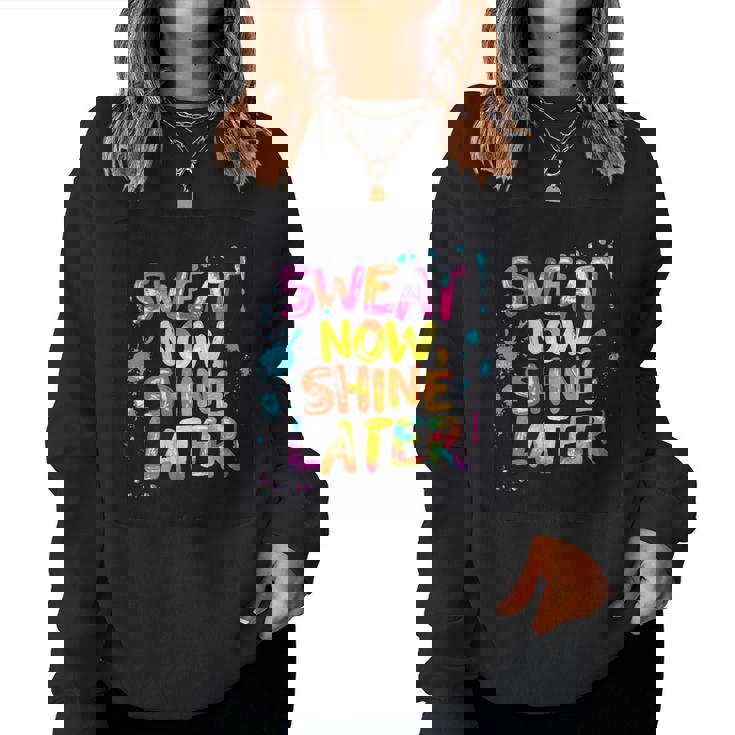 カラフルな汗が今輝き、男の子と女の子のためのステートメント。 レディーススウェットシャツ