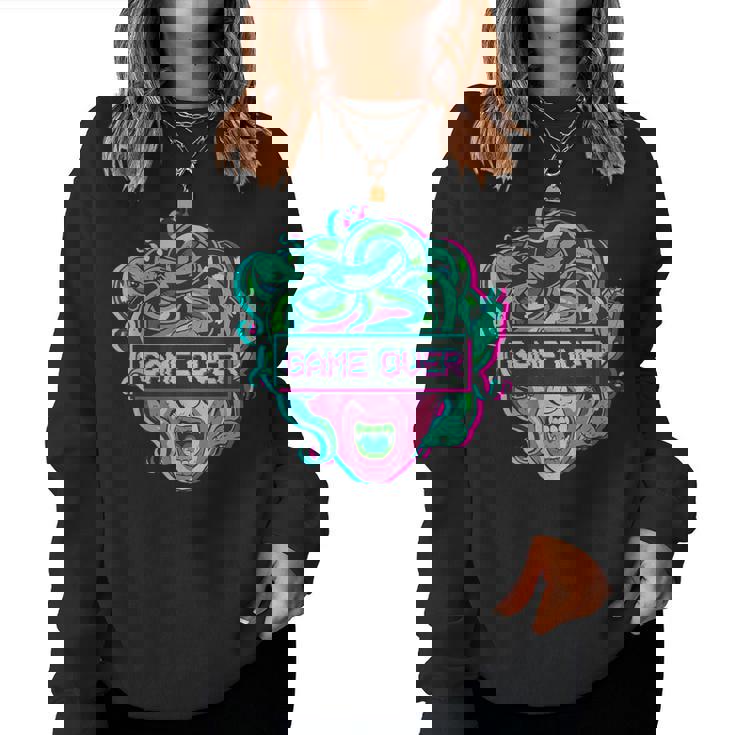 ゲームオーバー・メドゥーサ Alt Indie Aestheticaporwave Egirl Eboy レディーススウェットシャツ