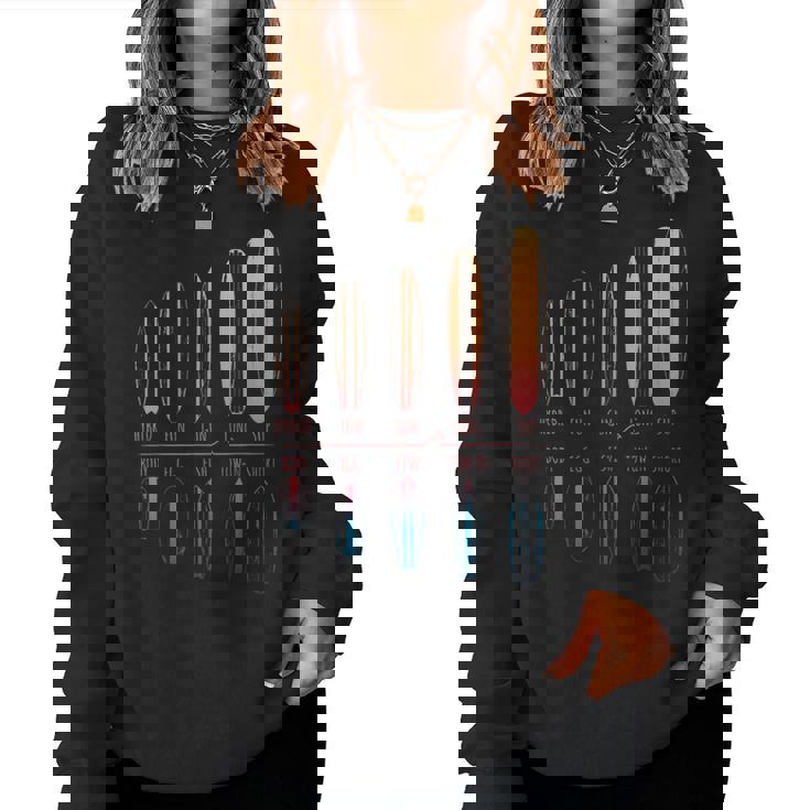 サーフボード サーファー ポートフォリオ サーフボード サーフィン 男の子 女の子 サーフ レディーススウェットシャツ