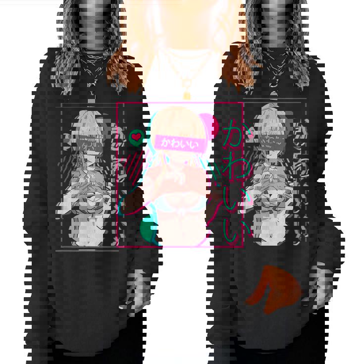 スケベなアニメの女の子 レディーススウェットシャツ