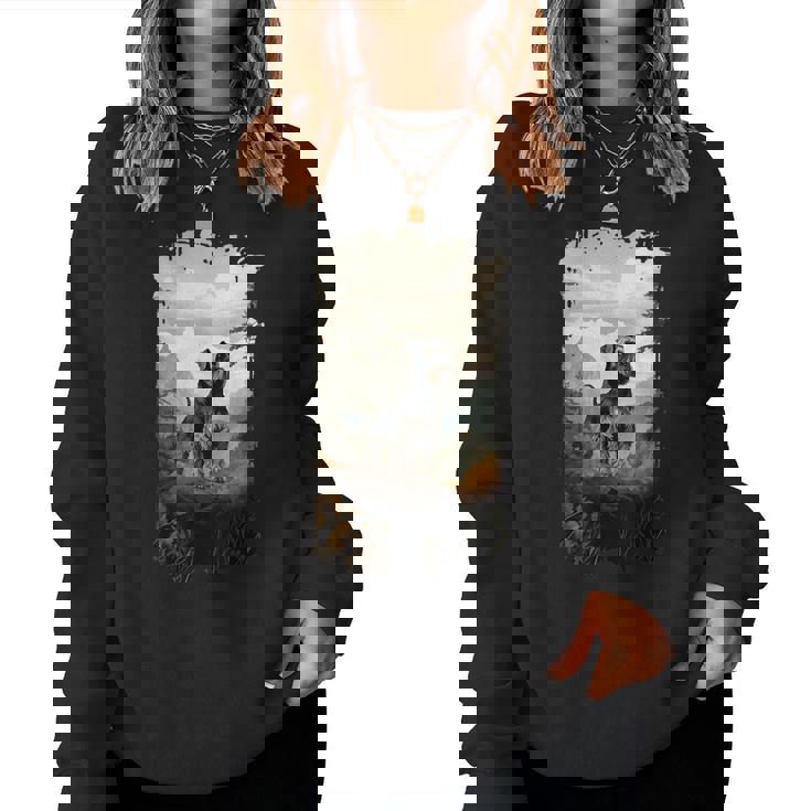 スタンダード シュナウザー マウンテン 肉球デザイン 犬 お母さん お父さん レディーススウェットシャツ