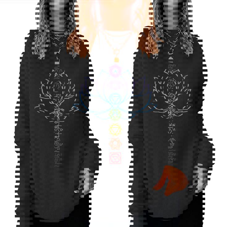 スピリチュアル禅 蓮の花のチャクラ ヨガ愛好家 レディーススウェットシャツ