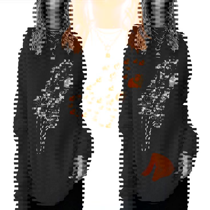 タンポポのモルモットの花、花のモルモットの木 レディーススウェットシャツ