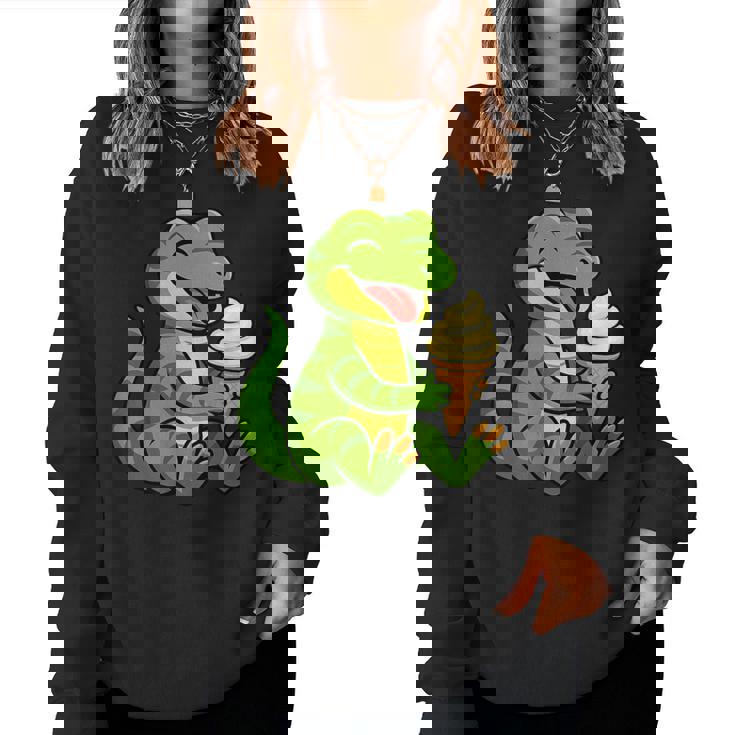 トカゲ アイスクリーム 動物園 動物好き カワイイ 男の子 女の子 キッズ レディーススウェットシャツ