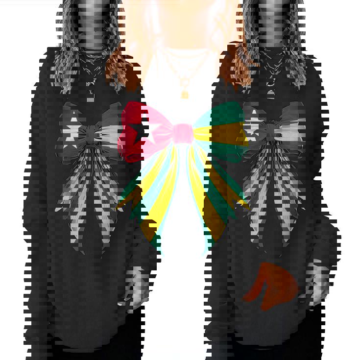 トーゴ トーゴ語 プライド コケット リボン 旗 女の子 ママ レディーススウェットシャツ