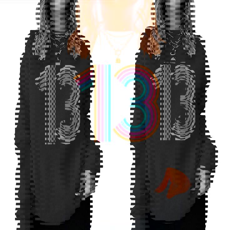 ナンバー13 13周年 男の子 女の子 13歳の誕生日 レディーススウェットシャツ