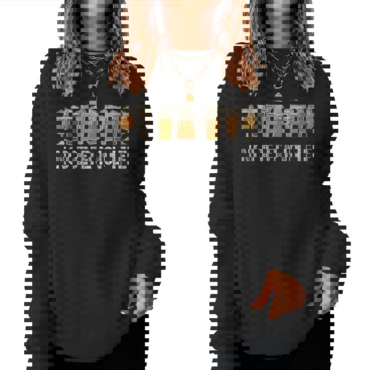 ビール 酒 面白い No Beer No Life 飲み おもしろ 飲み会 のんべえ メンズ ネタ 服 レディーススウェットシャツ