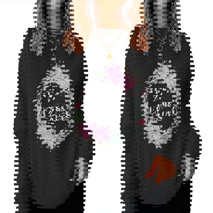 フローラル 97歳 誕生日 男性 女性 97歳 誕生日 レディーススウェットシャツ