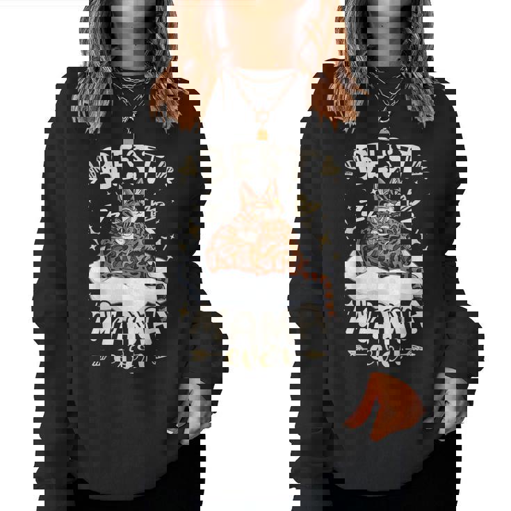 ベンガル猫のお母さんと子猫、母の日、お母さん レディーススウェットシャツ