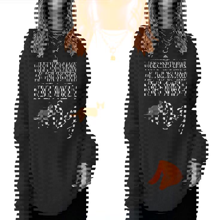 ボーダーコリー ギフト 犬 レッド オレンジ ブラウン 女の子 親友 レディーススウェットシャツ