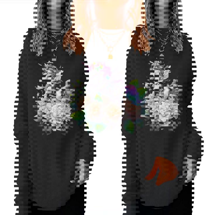 ユニコーン ライディング クチナシ 男の子 女の子 男性 女性 キッズ 大人 レディーススウェットシャツ