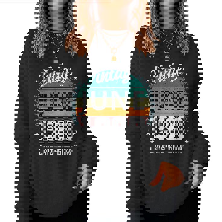 レトロ 45歳 ヴィンテージ 1980年6月 45歳の誕生日 男性 女性 レディーススウェットシャツ