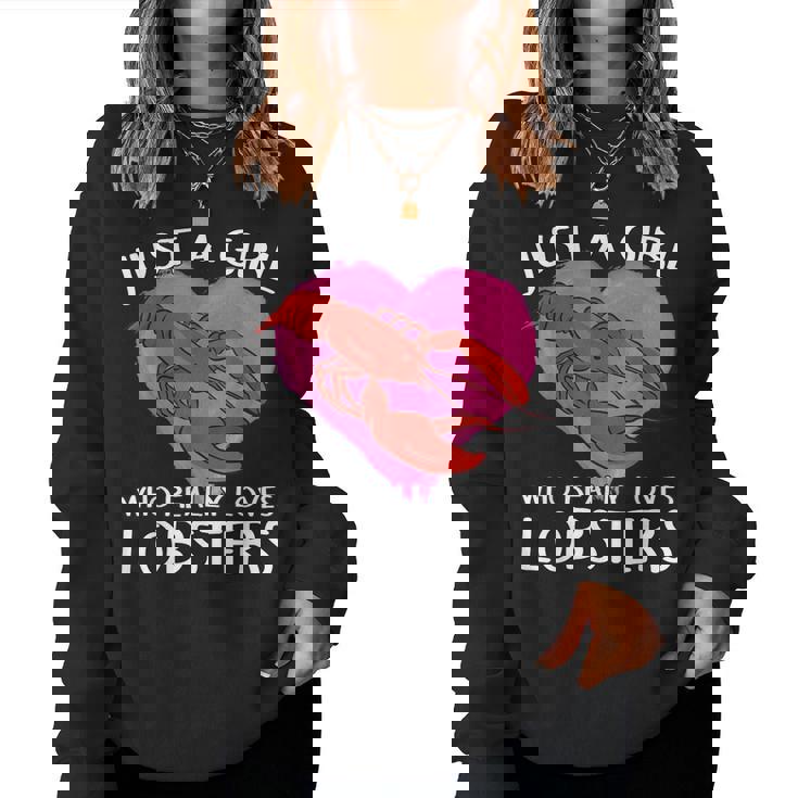 ロブスターが大好きな女の子です。ザリガニ ロブスター レディーススウェットシャツ