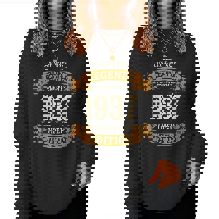 ヴィンテージ 1937 ギフト 男性 女性 長寿祝い 1937年生まれ 米寿祝い ユニークな誕生日プレゼント レディーススウェットシャツ