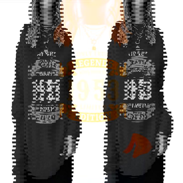 ヴィンテージ 1953 ギフト 男性 女性 長寿祝い 1953年生まれ ユニークな誕生日プレゼント レディーススウェットシャツ