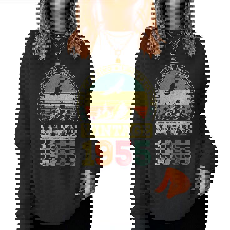 ヴィンテージ 1955 ギフト 男性 女性 長寿祝い 1955年生まれ 還暦祝い ユニークな誕生日プレゼント レディーススウェットシャツ