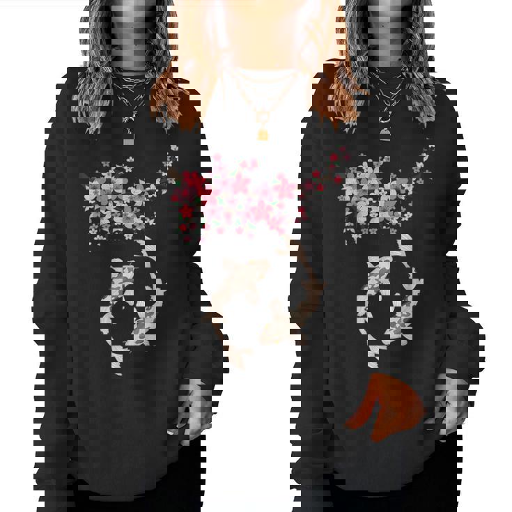 和鯉 鯉 錦鯉 魚 桜 男性 女性 レディーススウェットシャツ