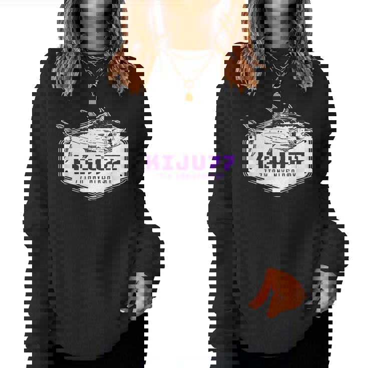 喜寿祝い 釣り好き お魚好き 男性 女性人気 父の日 77歳 誕生日 おしゃれ レディーススウェットシャツ