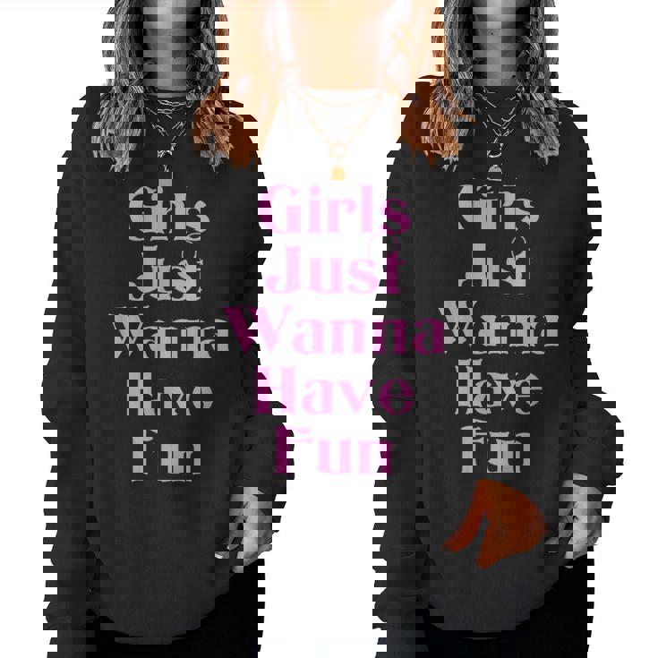 女の子はただ楽しみたいだけ レディーススウェットシャツ