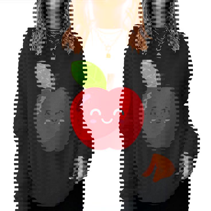 子供、女性、男性向けのミニマルな甘いリンゴ レディーススウェットシャツ