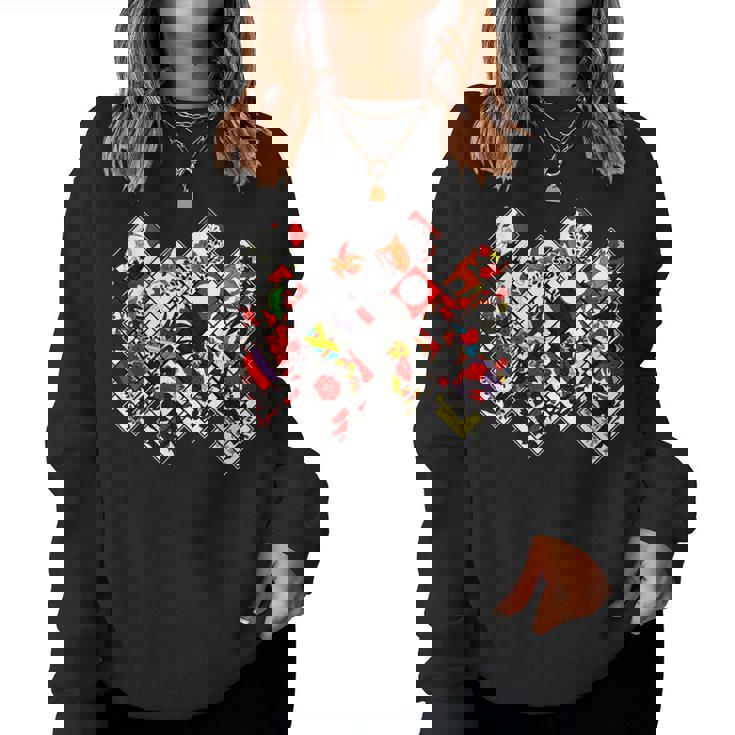 日本の伝統工芸品 花札 男性 女性 レディーススウェットシャツ