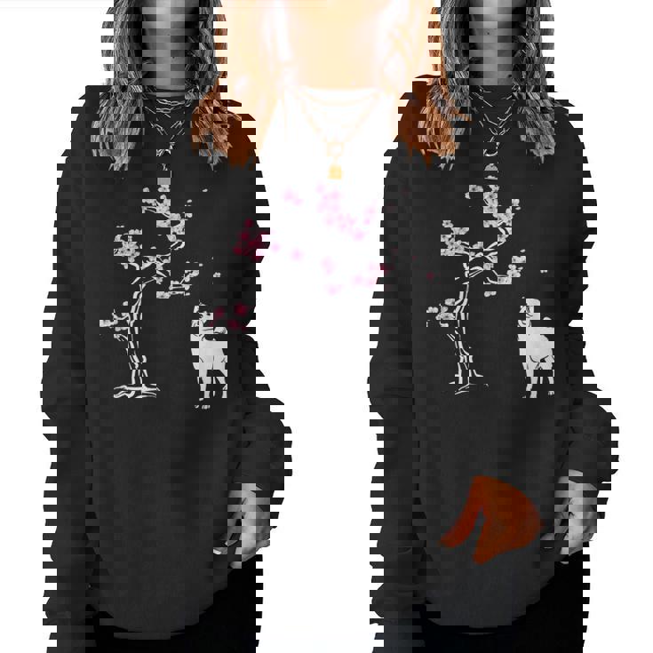 柴犬の桜hiba Inu Japanese Cherry Blossomakura レディーススウェットシャツ