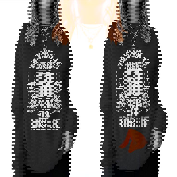 男性、女性、58歳の誕生日への58歳の誕生日プレゼント レディーススウェットシャツ