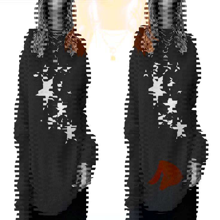 白い星 星柄 デザイン コスチューム ギフト 男性 女性 子供 レディーススウェットシャツ