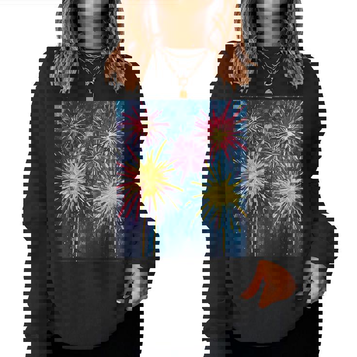 祭りのための花火ショー レディーススウェットシャツ