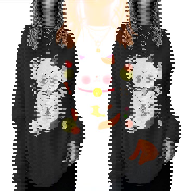 花より団子猫 Cat 猫 メンズ レディース ペット 動物 和風 キャラt レディーススウェットシャツ