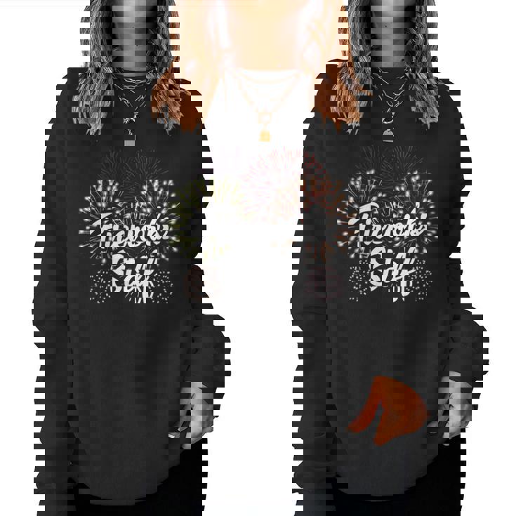 花火スタッフ 爆発の後ろに留まる花火 レディーススウェットシャツ