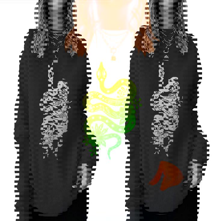 蛇 蛇 花 動物園 日帰り旅行 男性 女性 キッズ レディーススウェットシャツ