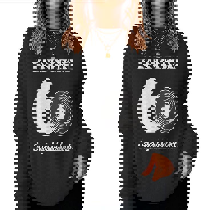 還暦祝い レトロ 音楽好き レコード好き 父 男性 女性 還暦 お祝い 60歳 おしゃれ レディーススウェットシャツ