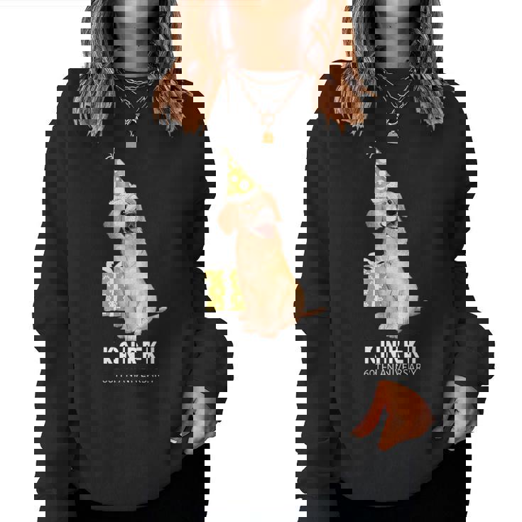 還暦祝い 犬好き 男性 女性 父 母 還暦 お祝い 60歳 かわいい 犬 ゴールデンレトリバー おしゃれ レディーススウェットシャツ