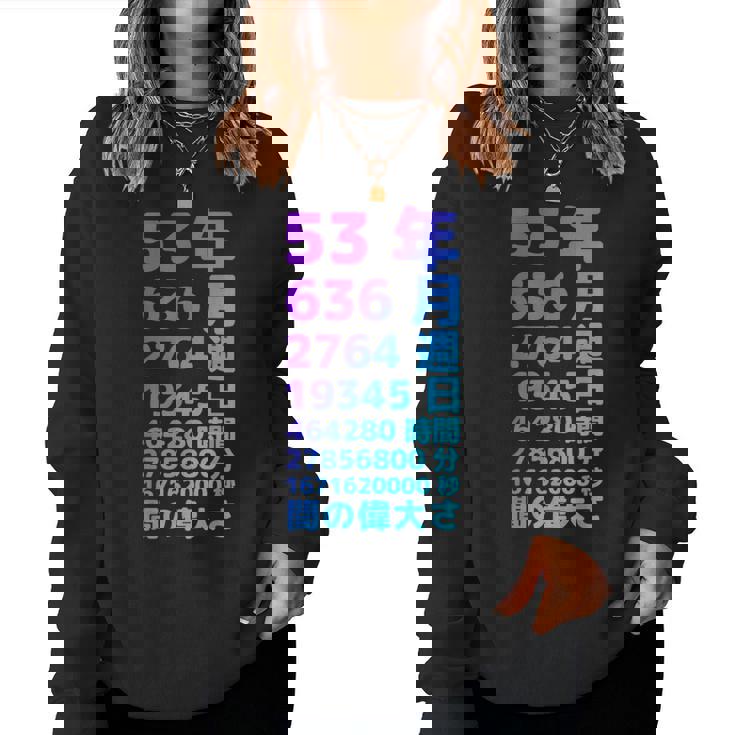 面白い53歳の誕生日の古いメーター 面白い53歳のギフト 女性 男性 面白い電卓 53歳の誕生日のギフト レディーススウェットシャツ