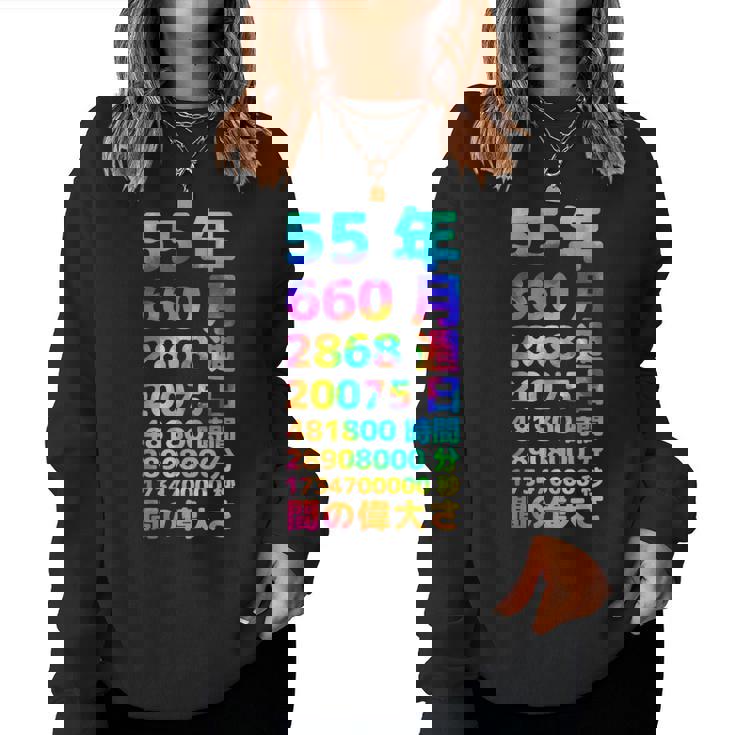 面白い55歳の誕生日の古いメーター 面白い55歳のギフト 女性 男性 面白い電卓 55歳の誕生日のギフト レディーススウェットシャツ