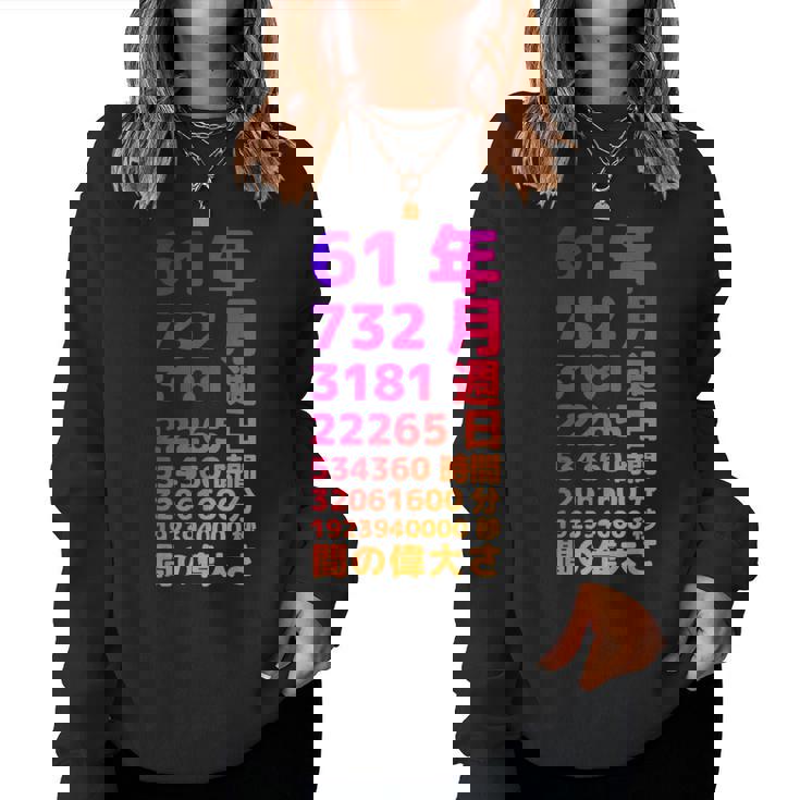 面白い61歳の誕生日の古いメーター 面白い61歳のギフト 女性 男性 面白い電卓 61歳の誕生日のギフト レディーススウェットシャツ