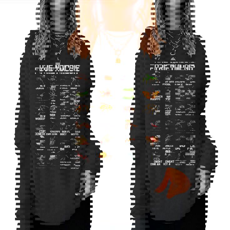 面白い昆虫学 虫虫好き 男性 女性 男の子 女の子 子供 レディーススウェットシャツ