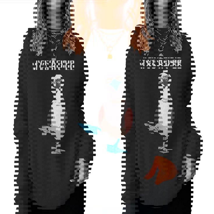 面白い鳥の贈り物女性男性アオアシカツオドリ レディーススウェットシャツ